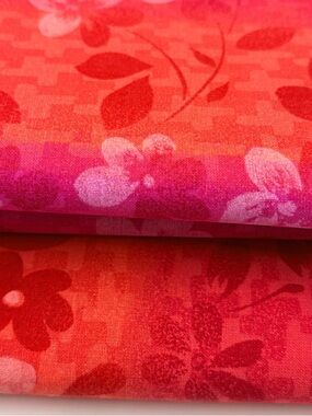 Fuchsia Pink Floral Cotton Fabric Quilting Sewing Fabric 6 Yards Total